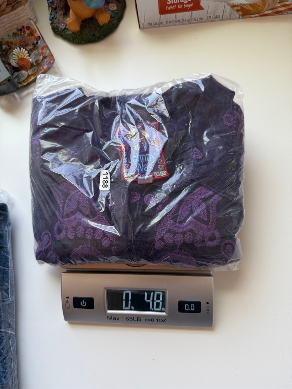 JOHNNY WAS runswick lenny button down shirt in grape - Picture 9 of 9